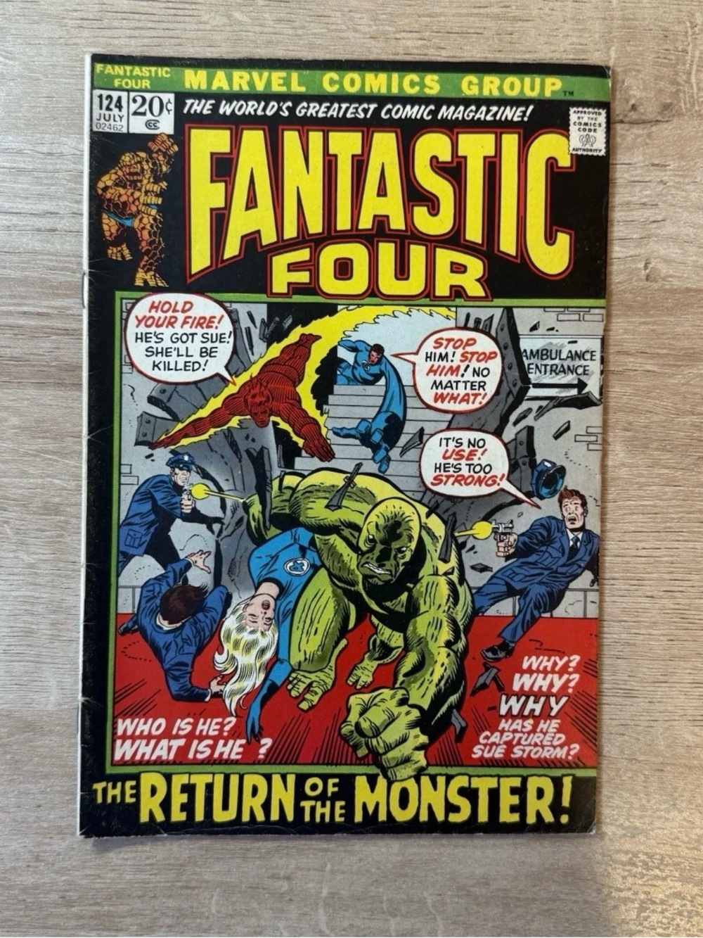 Fantastic Four | #124 | The Return of the Monster |July 1972 | Marvel Comic